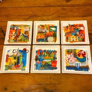 Crate and Barrel ceramic appetizer plates